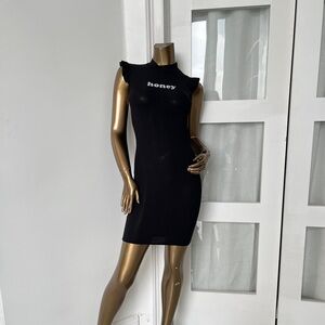 Fashion Nova Black Ruffle Sleeve Mini Dress